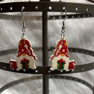 Festive Gnome Earrings with Gift Design